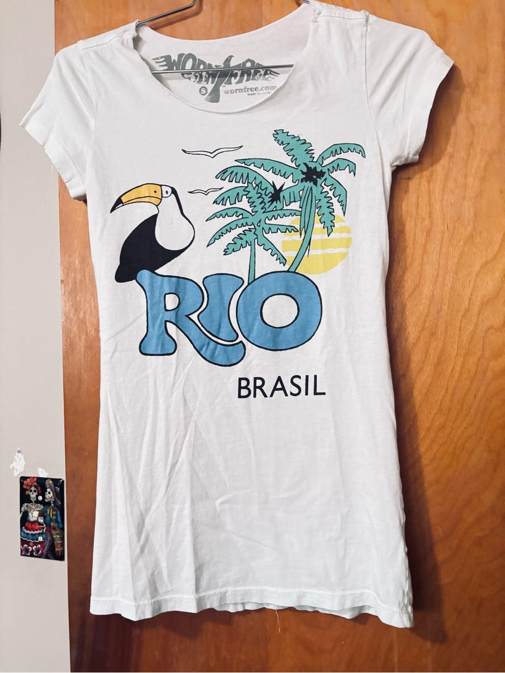 White Rio Brasil Graphic Tee with Toucan